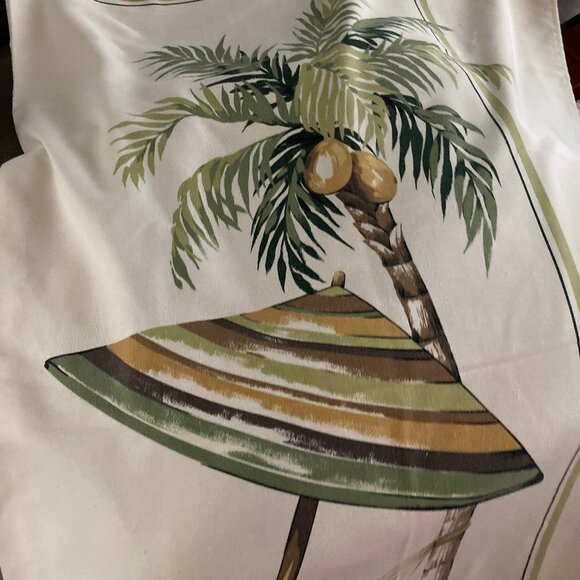 Tropical Look Shower Curtain Khaki Green Gold Palm Trees 72" x 68" - Picture 2 of 13